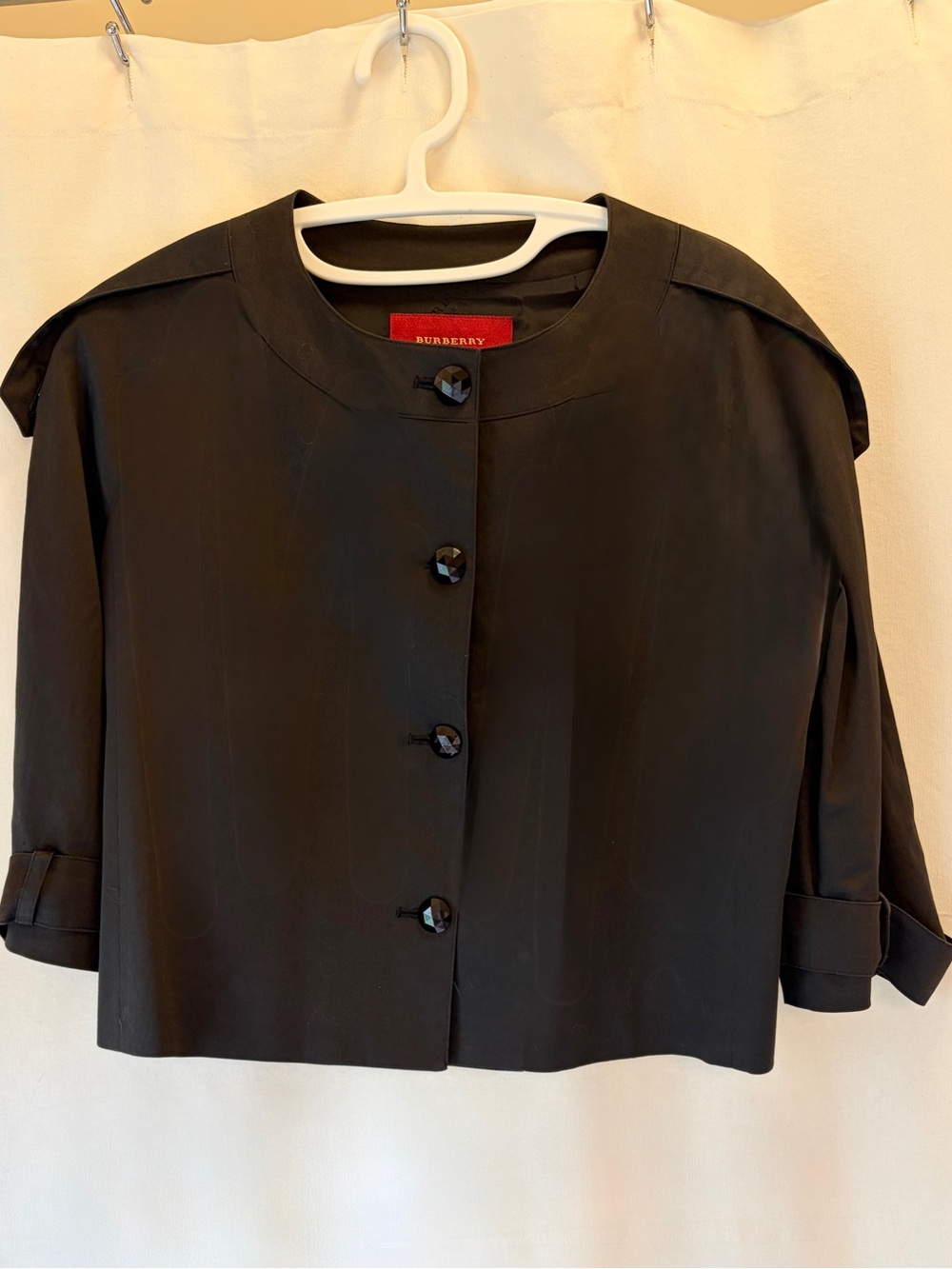 Burberry London Black Sleek Cropped Jacket | Sz S (4/6)
